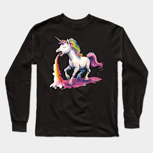 unicorn puke rainbow Long Sleeve T-Shirt